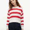 Camisola Tommy Jeans com malha de cordões às riscas Camisola Tommy Jeans com malha de cordões às riscas