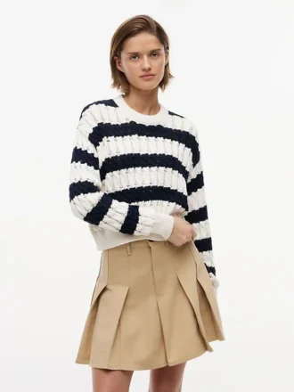 Camisola Tommy Jeans com malha de cordões às riscas