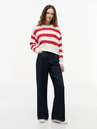 Camisola Tommy Jeans com malha de cordões às riscas