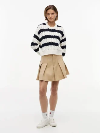 Camisola Tommy Jeans com malha de cordões às riscas