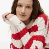 Camisola Tommy Jeans com malha de cordões às riscas Camisola Tommy Jeans com malha de cordões às riscas