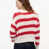 Camisola Tommy Jeans com malha de cordões às riscas Camisola Tommy Jeans com malha de cordões às riscas