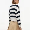 Camisola Tommy Jeans com malha de cordões às riscas Camisola Tommy Jeans com malha de cordões às riscas