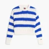 Camisola Tommy Jeans com malha de cordões às riscas Camisola Tommy Jeans com malha de cordões às riscas