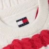 Camisola Tommy Jeans com malha de cordões às riscas Camisola Tommy Jeans com malha de cordões às riscas