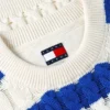 Camisola Tommy Jeans com malha de cordões às riscas Camisola Tommy Jeans com malha de cordões às riscas