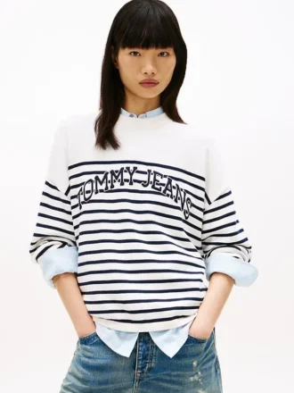 Camisola Tommy Jeans com riscas e logótipo Varsity