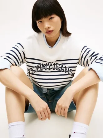 Camisola Tommy Jeans com riscas e logótipo Varsity