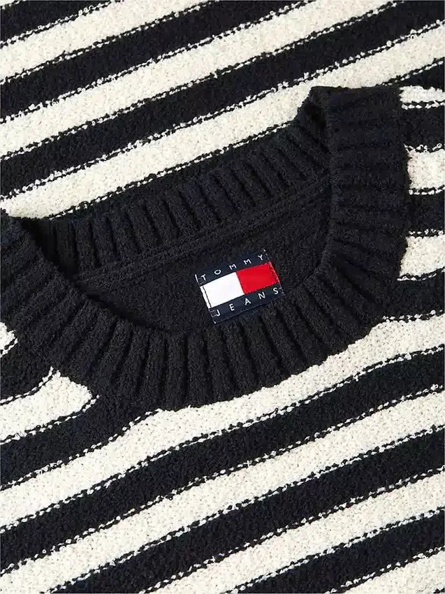 Camisola Tommy Jeans com riscas em bouclé Camisola Tommy Jeans com riscas em bouclé
