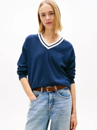 Camisola Tommy Jeans de corte descontraído com decote em V