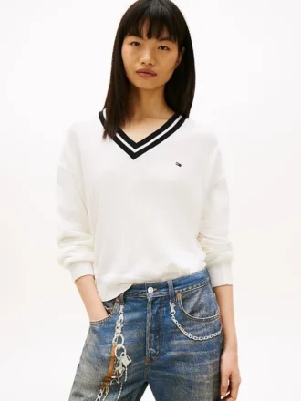Camisola Tommy Jeans de corte descontraído com decote em V