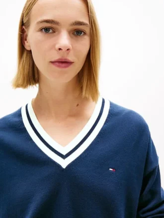 Camisola Tommy Jeans de corte descontraído com decote em V