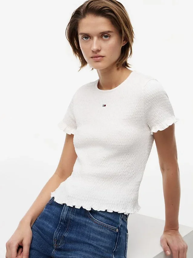 Camisola Tommy Jeans Slim Fit Shirred Camisola Tommy Jeans Slim Fit Shirred