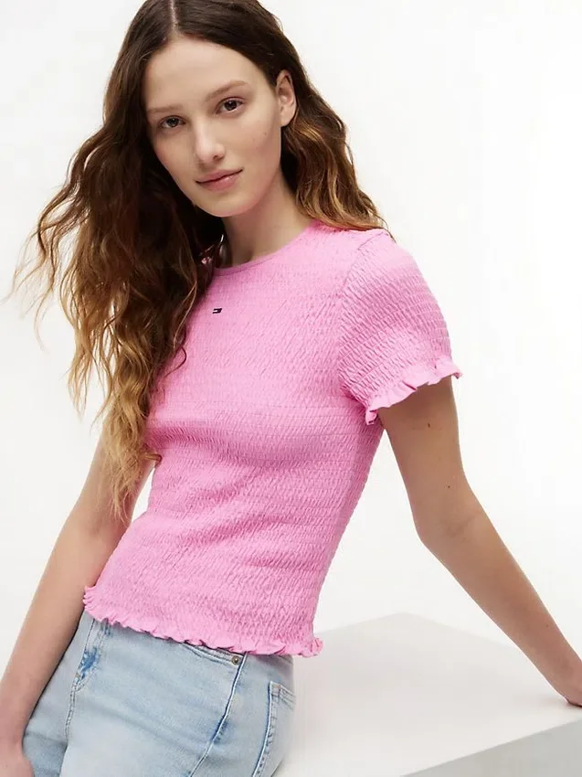 Camisola Tommy Jeans Slim Fit Shirred Camisola Tommy Jeans Slim Fit Shirred