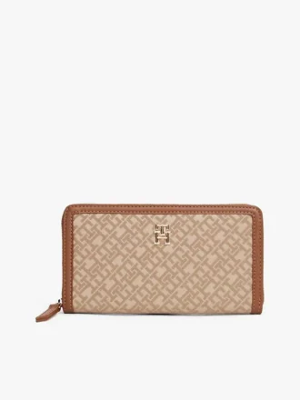 Carteira com fecho em jacquard Monogram