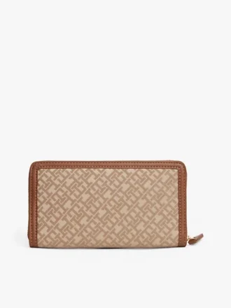 Carteira com fecho em jacquard Monogram