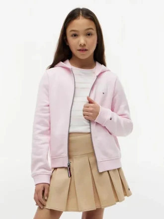 Casaco com capuz e fecho para meninas com logótipo Tommy