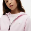 Casaco com capuz e fecho para meninas com logótipo Tommy Casaco com capuz e fecho para meninas com logótipo Tommy