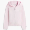 Casaco com capuz e fecho para meninas com logótipo Tommy Casaco com capuz e fecho para meninas com logótipo Tommy