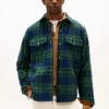 Casaco de camisa acolchoado em mistura de lã xadrez Casaco de camisa acolchoado em mistura de lã xadrez