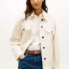 Casaco de camisa utilitário oversized em sarja Casaco de camisa utilitário oversized em sarja