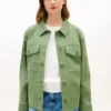 Casaco de camisa utilitário oversized em sarja Casaco de camisa utilitário oversized em sarja