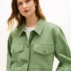 Casaco de camisa utilitário oversized em sarja Casaco de camisa utilitário oversized em sarja
