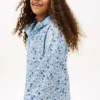 Casaco de chuva com capuz e estampado floral para criança