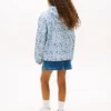 Casaco de chuva com capuz e estampado floral para criança