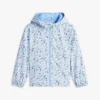 Casaco de chuva com capuz e estampado floral para criança