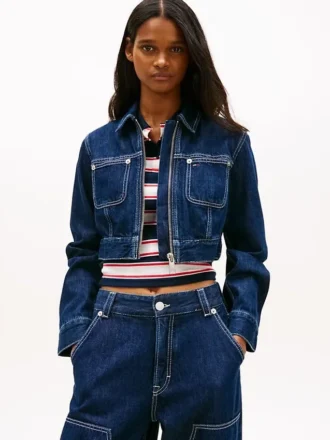 Casaco de jeans curto com fecho Tommy Jeans