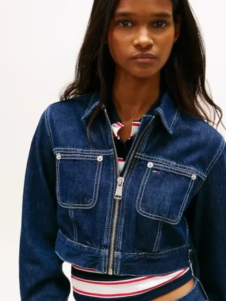 Casaco de jeans curto com fecho Tommy Jeans