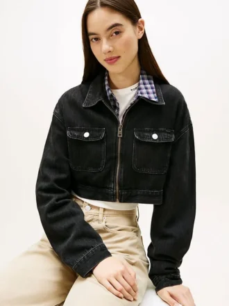 Casaco de jeans curto com fecho Tommy Jeans