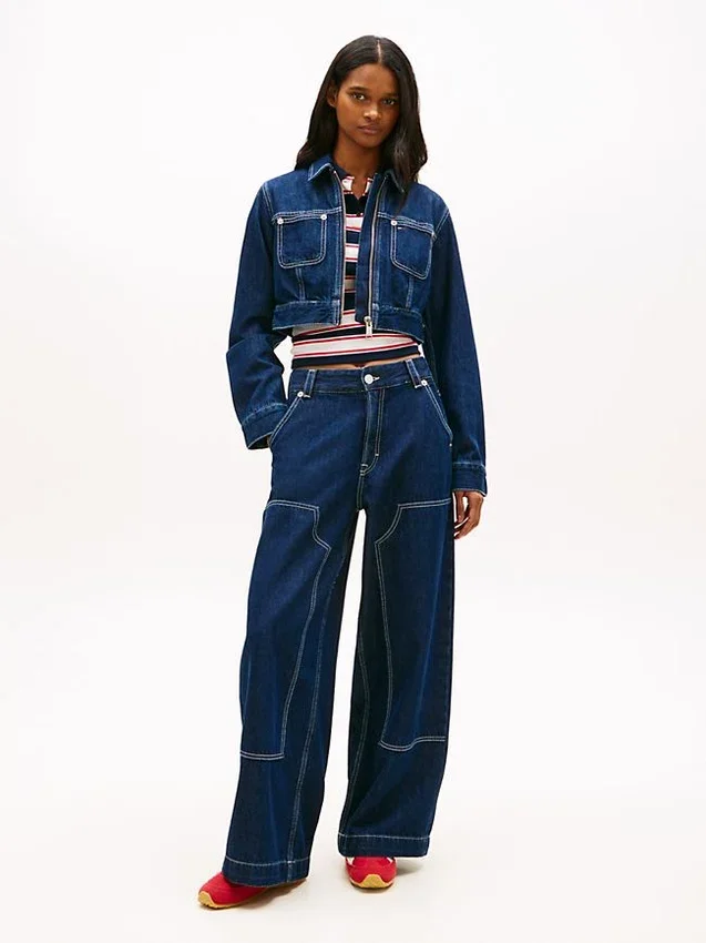 Casaco de jeans curto com fecho Tommy Jeans Casaco de jeans curto com fecho Tommy Jeans