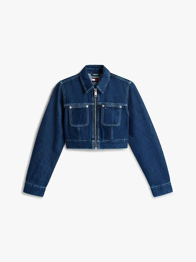 Casaco de jeans curto com fecho Tommy Jeans Casaco de jeans curto com fecho Tommy Jeans