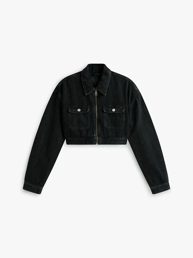 Casaco de jeans curto com fecho Tommy Jeans Casaco de jeans curto com fecho Tommy Jeans