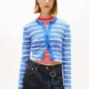 Casaco de malha às riscas Tommy Jeans Slim Fit Casaco de malha às riscas Tommy Jeans Slim Fit