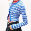 Casaco de malha às riscas Tommy Jeans Slim Fit Casaco de malha às riscas Tommy Jeans Slim Fit
