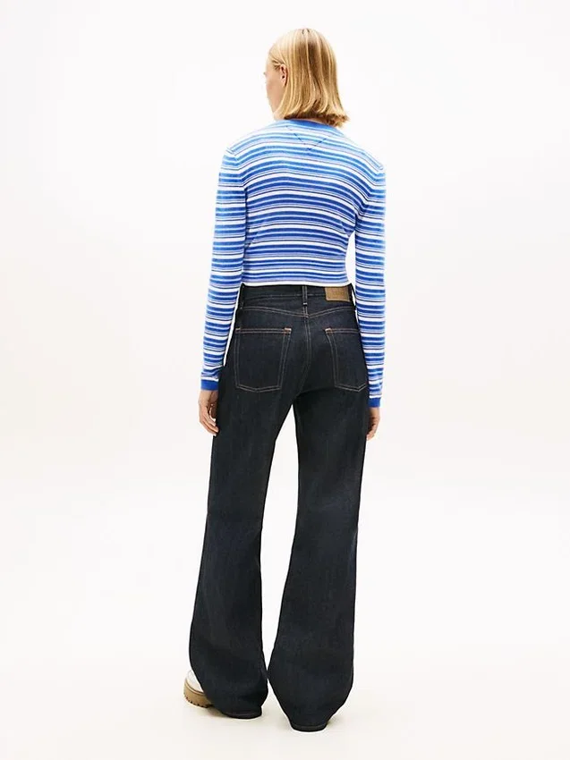 Casaco de malha às riscas Tommy Jeans Slim Fit Casaco de malha às riscas Tommy Jeans Slim Fit