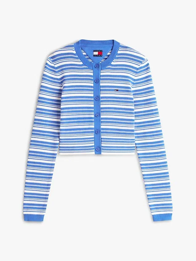 Casaco de malha às riscas Tommy Jeans Slim Fit Casaco de malha às riscas Tommy Jeans Slim Fit