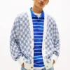 Casaco de malha xadrez Tommy Jeans com corte descontraído Casaco de malha xadrez Tommy Jeans com corte descontraído