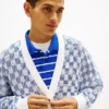 Casaco de malha xadrez Tommy Jeans com corte descontraído Casaco de malha xadrez Tommy Jeans com corte descontraído