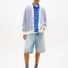 Casaco de malha xadrez Tommy Jeans com corte descontraído Casaco de malha xadrez Tommy Jeans com corte descontraído