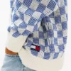 Casaco de malha xadrez Tommy Jeans com corte descontraído Casaco de malha xadrez Tommy Jeans com corte descontraído