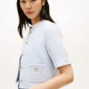 Casaco de tweed de manga curta para senhora Casaco de tweed de manga curta para senhora