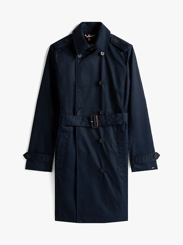 Casaco Trench de Dupla Fileira com Cinto Casaco Trench de Dupla Fileira com Cinto