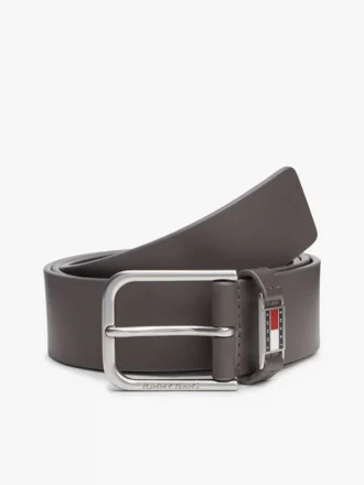 Cinto de couro com emblema esmaltado Tommy Jeans Cinto de couro com emblema esmaltado Tommy Jeans