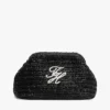 Clutch de ráfia com monograma Script Clutch de ráfia com monograma Script