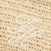 Clutch de ráfia com monograma Script Clutch de ráfia com monograma Script