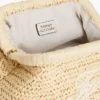 Clutch de ráfia com monograma Script Clutch de ráfia com monograma Script